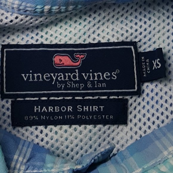 Vineyard Vines Mens Harbor Shirt Blue Plaid Long Sleeve Sz XS Multicolor - Picture 7 of 8